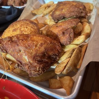 Clearman's Galley - Fried chicken dinner   Come with a small salad - American Near Me - San Gabriel, California