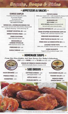 Menu photo 1 Sunrise Diner Allentown, PA
