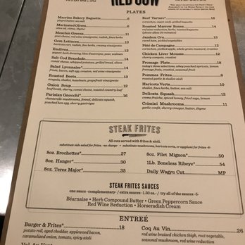 Red Cow - menu - French Near Me - Seattle, Washington