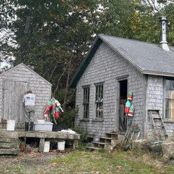 The Lobster Boat Seakeeper - The iconic bait shed and trap shop at Hiram Blake Camp.
