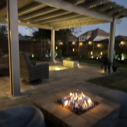 All Things Outdoors - Reflection pond, pergola, firepit with a paver patio