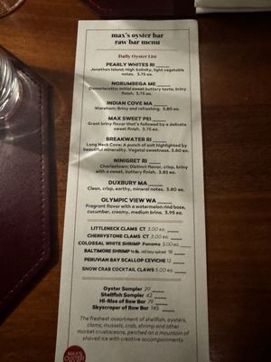 Menu photo 4 Max's Oyster Bar West Hartford, CT Menu photo 4 Max's Oyster Bar West Hartford, CT
