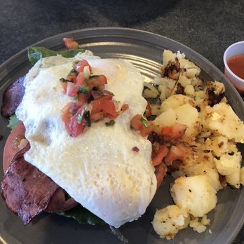 The Plate - Open Faced Egg Sandwich with Avocado and Turkey Bacon served with Tasteless Hash Browns - Breakfast & Brunch Near Me - Milford, Connecticut The Plate - Open Faced Egg Sandwich with Avocado and Turkey Bacon served with Tasteless Hash Browns - Breakfast & Brunch Near Me - Milford, Connecticut
