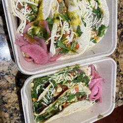 Shrimp & beef tacos