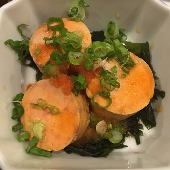 Mr Max - Steamed Monkfish Liver. Again, order if feeling bold! Really liked this one over the Squid in Guts. Not as fishy. - Sushi Bars Near Me - Irving, Texas