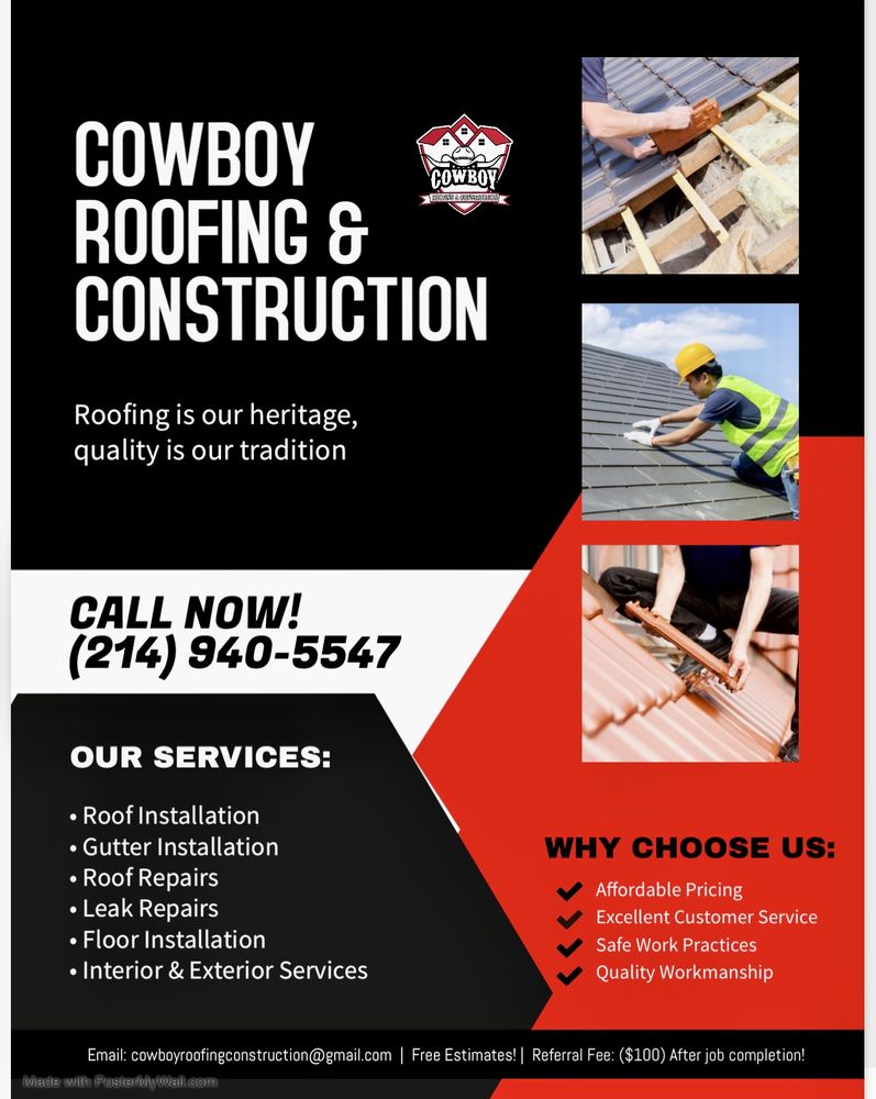 Slide of Cowboy Roofing and Construction