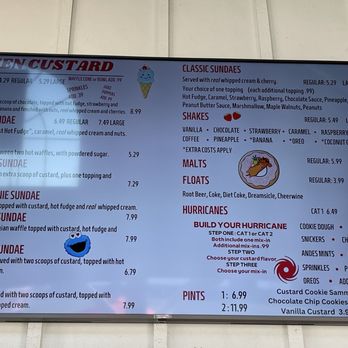 Kill Devil's Frozen Custard & Beach Fries - Ice cream menu April 2025 - Ice Cream & Frozen Yogurt Near Me - Kill Devil Hills, North Carolina