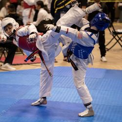Olympian Taekwondo Center - Olympian Tae Kwon Do Student RED competing in Twin Tigers Tournament in Oxnard CA 3/11/2023