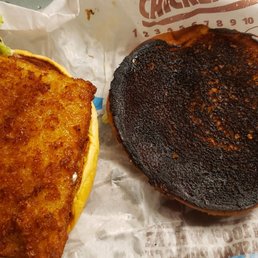 Bk fish sandwich with burnt roll!