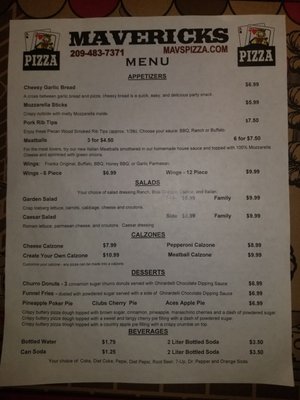 Menu photo 6 Mavericks Pizza Manteca, CA