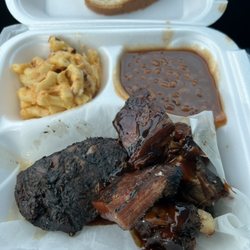 Parker & Sons BBQ - Jerk chicken and rib tip combo meal