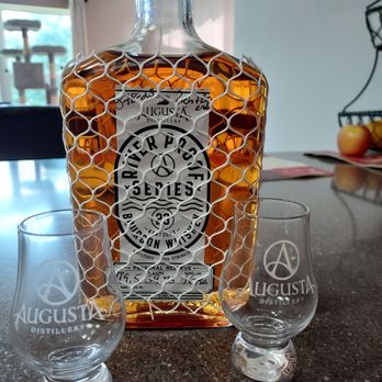 Augusta Distillery - a bottle and two glasses - Distilleries Near Me - Augusta, Kentucky