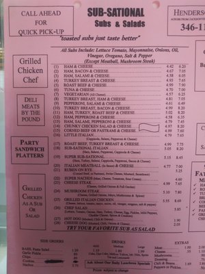 Menu photo 2 Sub-Sational Deli & Sub Shop Jacksonville, NC Menu photo 2 Sub-Sational Deli & Sub Shop Jacksonville, NC