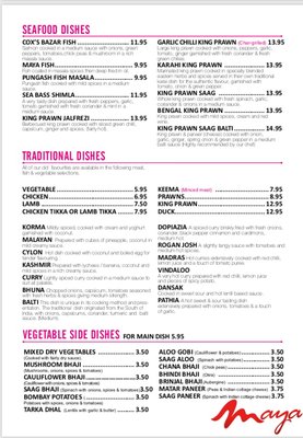 Menu photo 2 Maya Indian Cuisine Warminster, WIL Menu photo 2 Maya Indian Cuisine Warminster, WIL