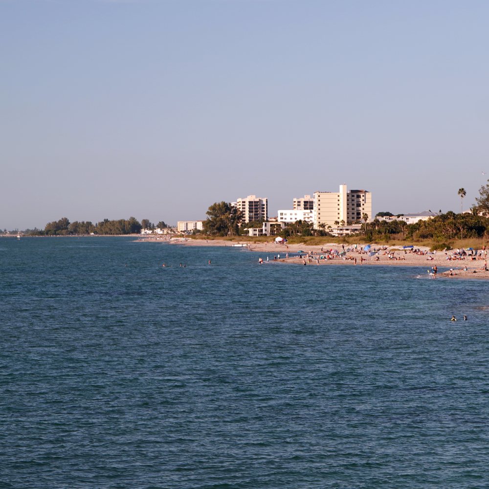 Fins At Sharky's - View north of the pier. - Steakhouses Near Me - Venice, Florida Fins At Sharky's - View north of the pier. - Steakhouses Near Me - Venice, Florida