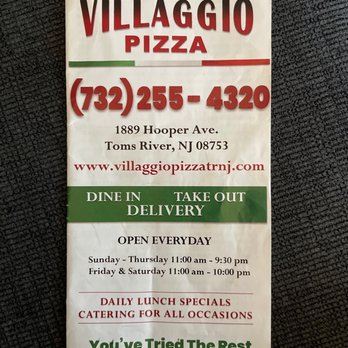 Villagio Pizza - the menu for the restaurant - Pizza Near Me - Toms River, New Jersey