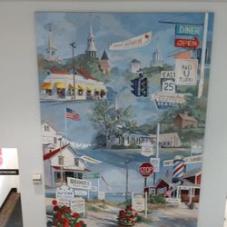 Cutchogue Free Library - Mural of local landmarks