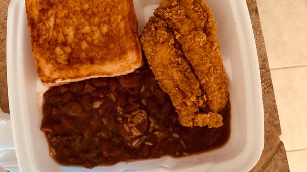 Photo of Rita Mae's Kitchen - Morgan City, LA, US. Red beans and catfish