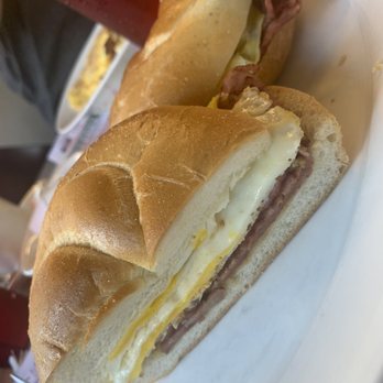 Colonial Diner - Fried egg with turkey bacon on a roll - Diners Near Me - Lyndhurst, New Jersey Colonial Diner - Fried egg with turkey bacon on a roll - Diners Near Me - Lyndhurst, New Jersey