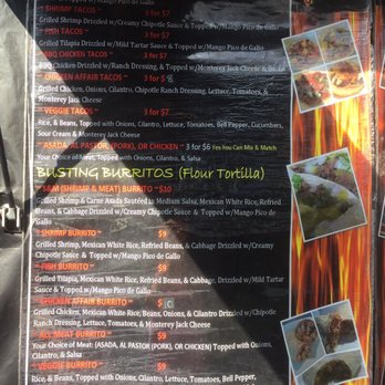 G's Taco Spot On Wheels - Menu p.1 (October 2018) - Food Trucks Near Me - West Covina, California