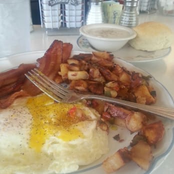 The Cup Cafe - Biscuit was So good!!! I admit I added more pepper to the gravy for my tasting =] - Breakfast & Brunch Near Me - Reno, Nevada