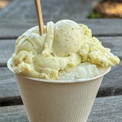 Sirena Gelato - Kid Scoop (pistachio top, vanilla bottom)