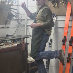 Olson's Ski & Snowboard Tuning - Jeff working on skis