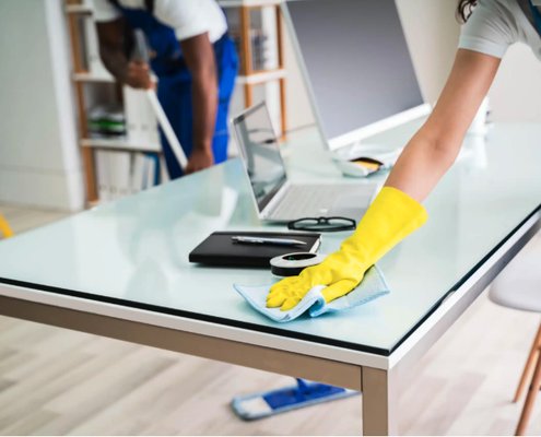 Office/Commercial Cleaning - regular maintenance and sanitation of professional workspaces to ensure hygiene, productivity, and a positive image, involving tasks like dusting desks, vacuuming, sanitizing restrooms and kitchens, emptying bins, and disinfecting high-touch surfaces, often done during off-hours to avoid disruption. Office/Commercial Cleaning - regular maintenance and sanitation of professional workspaces to ensure hygiene, productivity, and a positive image, involving tasks like dusting desks, vacuuming, sanitizing restrooms and kitchens, emptying bins, and disinfecting high-touch surfaces, often done during off-hours to avoid disruption.