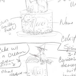 Cake concept drafts Cake concept drafts