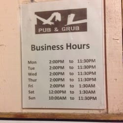 Manzanita Lighthouse Pub & Grub - The hours that Yelp has are incorrect. This is the sign they have posted at the front door.