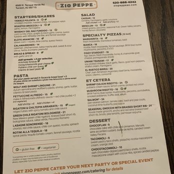 Zio Peppe - Menu - Pizza Near Me - Tucson, Arizona Zio Peppe - Menu - Pizza Near Me - Tucson, Arizona