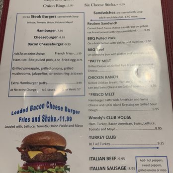 Woody's 50's Diner - Menu - New American Near Me - Le Roy, Illinois Woody's 50's Diner - Menu - New American Near Me - Le Roy, Illinois