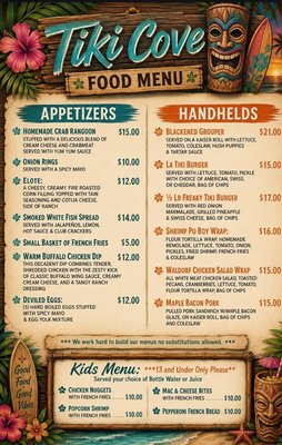 Menu photo 2 Tiki Cove Land O' Lakes, FL Menu photo 2 Tiki Cove Land O' Lakes, FL