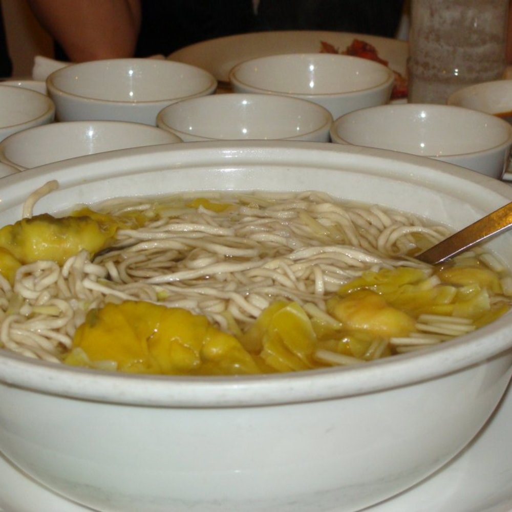 Phoenix Restaurant - Shrimp dumplings in e-fu noodle soup - Dim Sum Near Me - Chicago, Illinois Phoenix Restaurant - Shrimp dumplings in e-fu noodle soup - Dim Sum Near Me - Chicago, Illinois