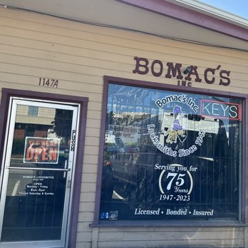 Bomac's Locksmiths - Storefront. - Keys & Locksmiths Near Me - Walnut Creek, California