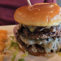 Mushroom Swiss Smash Burger