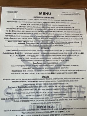 Menu photo 1 Scythe Brewing Longview, WA Menu photo 1 Scythe Brewing Longview, WA