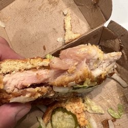 McDonald's - Raw, not even undercooked, " crispy chicken". Stay away.