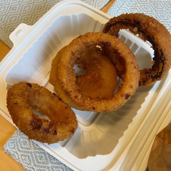 iniBurger - Onion Rings, I had already eaten a few so this isn't the full order - Burgers Near Me - Fremont, California iniBurger - Onion Rings, I had already eaten a few so this isn't the full order - Burgers Near Me - Fremont, California