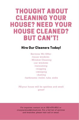 Cruz & Hailey’s cleaning