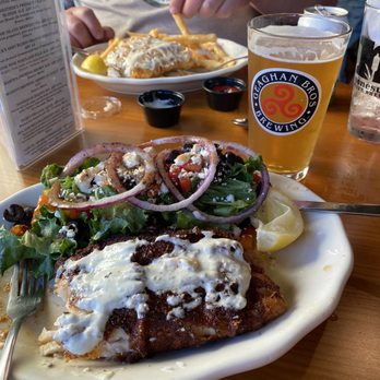 Thirsty Whale - Blackened Haddock Dinner and ME Blueberry IPA - American Near Me - Bar Harbor, Maine