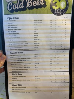 Menu photo 1 30hop Merriam, KS