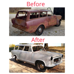 Blast Monkey of KC - Blast rust & paint off station wagon