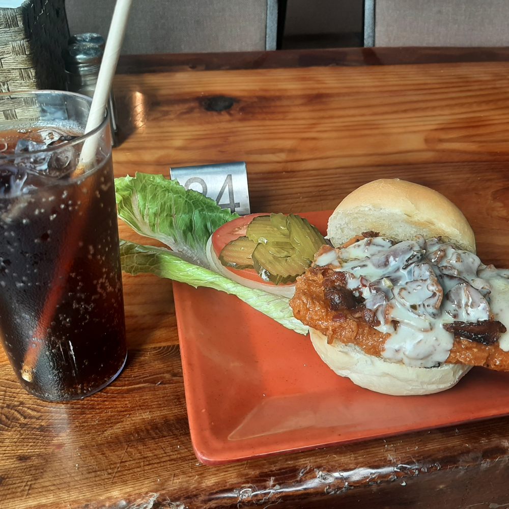 The Lighthouse Grill - Spicy Chicken Sandwich with Soda. - American Near Me - Trinidad, California The Lighthouse Grill - Spicy Chicken Sandwich with Soda. - American Near Me - Trinidad, California