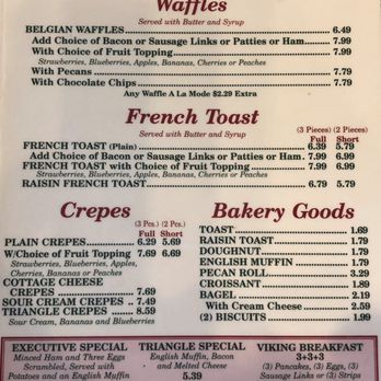 Triangle Family Restaurant - Menu - American Near Me - Grayslake, Illinois