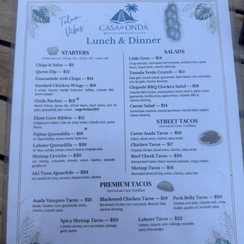 Casa De Onda - Menu - Mexican Near Me - Costa Mesa, California