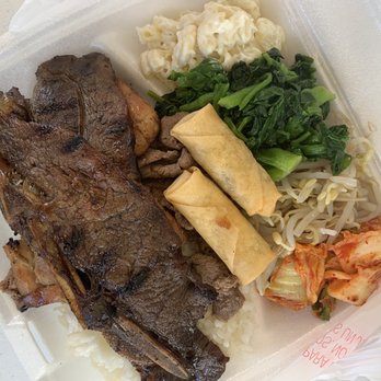 Gina's B-B-Q - Gina's special - forgot to mention the 2 spring rolls. - Korean Near Me - Honolulu, Hawaii