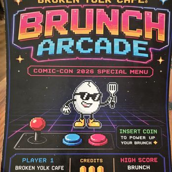 Broken Yolk Cafe - Comic-con menu only - Breakfast & Brunch Near Me - San Diego, California Broken Yolk Cafe - Comic-con menu only - Breakfast & Brunch Near Me - San Diego, California
