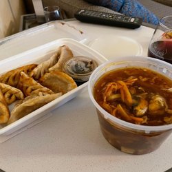 Great Wall - Fried dumpling; hot & sour soup