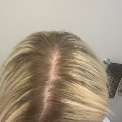 Salon Institute - Columbus - How my hair looked after leaving from a full highlight...